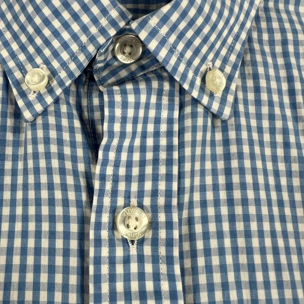 Vineyard Vines Shirt Youth‎ Boys Large Blue Check Long Sleeve Button Down